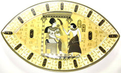 EYE SHAPE PORCELINE PLATE BIEG & GOLD